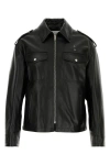 Alexander Mcqueen Leather Jacket With Chest Pockets And Epaulettes In Black