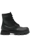 Alexander Mcqueen Wander Laced Up Bootie In Black