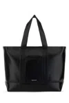 Alexander Mcqueen Rectangular Leather Shopping Tote Top Handles In Black