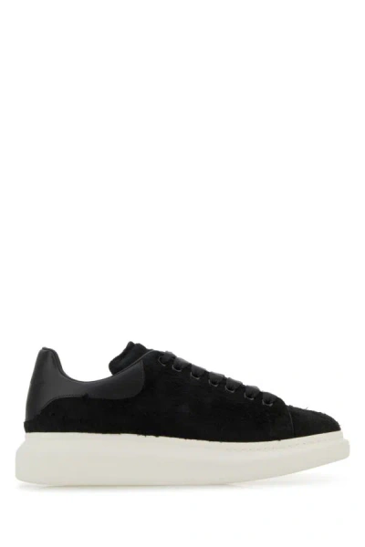 ALEXANDER MCQUEEN ALEXANDER MCQUEEN MEN BLACK LEATHER SNEAKERS WITH BLACK LEATHER HEEL