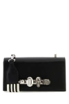 Alexander Mcqueen Men Black Leather The Knuckle Satchel Crossbody Bag In Black