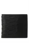 Alexander Mcqueen Men Black Nappa Leather Wallet In Brown