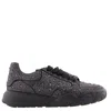 ALEXANDER MCQUEEN ALEXANDER MCQUEEN MEN'S BLACK RHINESTONE EMBELLISHED LOW TOP COURT SNEAKERS