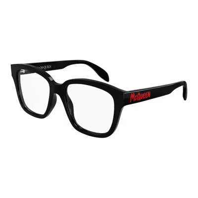 Alexander Mcqueen Men's Black Square Eyeglass Frames Am0333o 002