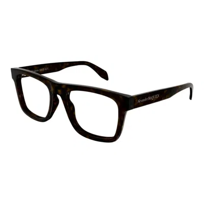 Alexander Mcqueen Men's Black Square Eyeglass Frames Am0357o 002