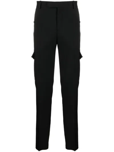 Alexander Mcqueen Black Tailored Tapered Cargo Trousers