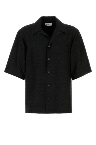 Alexander Mcqueen Logo-embroidered Poplin Shirt In Black