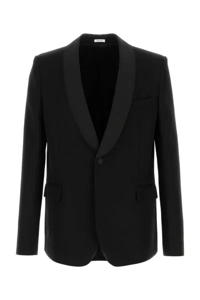 ALEXANDER MCQUEEN ALEXANDER MCQUEEN MEN BLACK WOOL BLAZER