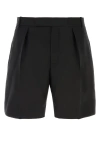 Alexander Mcqueen Men Black Wool Blend Bermuda Shorts In Black