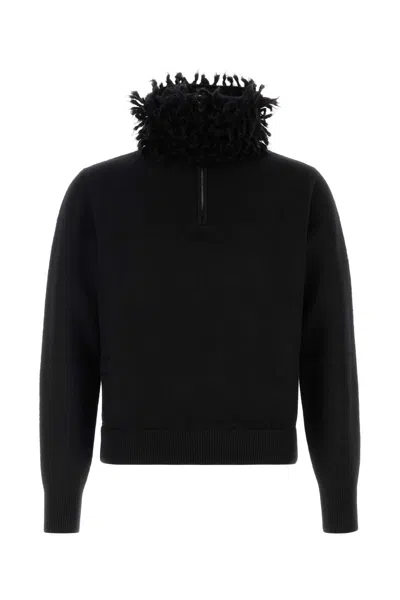 Alexander Mcqueen Men Black Wool Blend Sweater