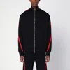 Alexander Mcqueen Multicolored Striped Zip-up Blouse In Black