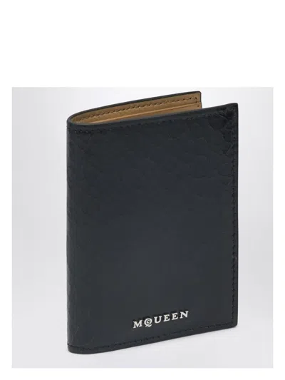 ALEXANDER MCQUEEN MEN'S BLACK/TAN BI-FOLD WALLET | 8151681AAUH