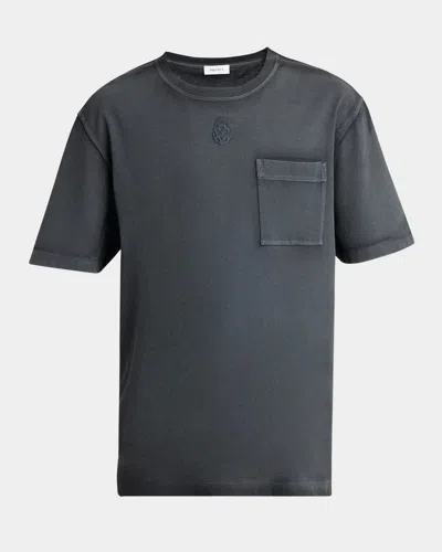 ALEXANDER MCQUEEN MEN'S BLEACH-OUT INVERTED SKULL T-SHIRT