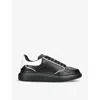 ALEXANDER MCQUEEN ALEXANDER MCQUEEN MEN'S BLK/WHITE MEN'S SHOW CONTRAST-TRIM LEATHER PLATFORM TRAINERS