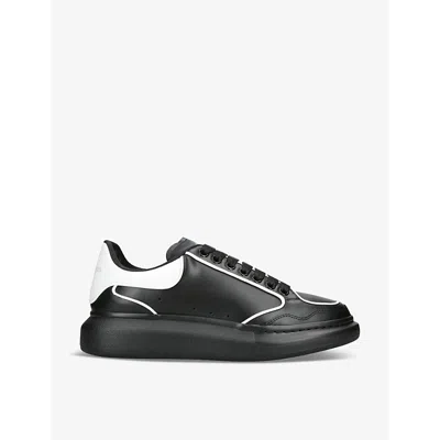 Alexander Mcqueen Low-top Leather Sneakers In Black/white