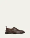 Alexander Mcqueen Men's Brogue Leather Oxfords In Brown