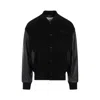 Alexander Mcqueen Leather-trimmed Bomber Jacket In Black