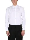 Alexander Mcqueen Structured Button-down Collar Shirt With Buckle In White
