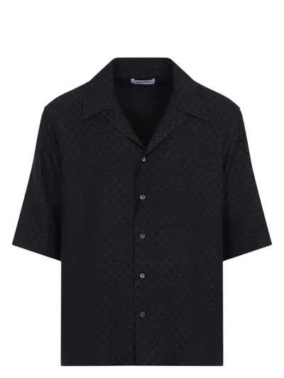 Alexander Mcqueen Men's Camp Collar Hawaiian Shirt In Black
