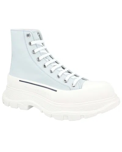 Alexander Mcqueen Men's Canvas Tread Slick Boot, Never Worn (authentic Pre-loved) In Blue