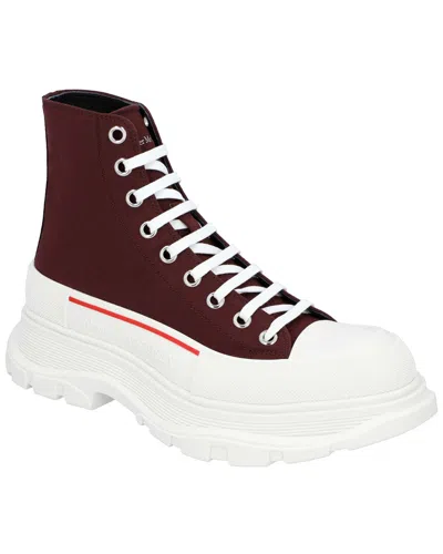 Alexander Mcqueen Men's Canvas Tread Slick Boot, Never Worn (authentic Pre-  Loved) In Burgundy