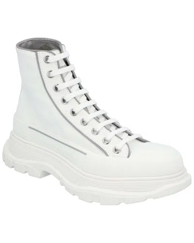 Alexander Mcqueen Men's Canvas Tread Slick Boot, Never Worn (authentic Pre-  Loved) In White