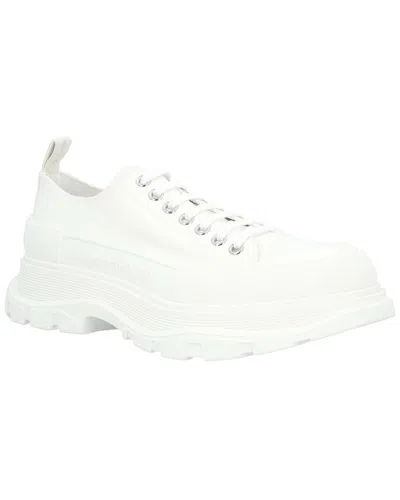 Alexander Mcqueen Men's Canvas Tread Slick Lace-up (authentic Pre-loved) In White