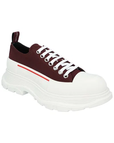 Alexander Mcqueen Men's Canvas Tread Sneaker In Burgundy