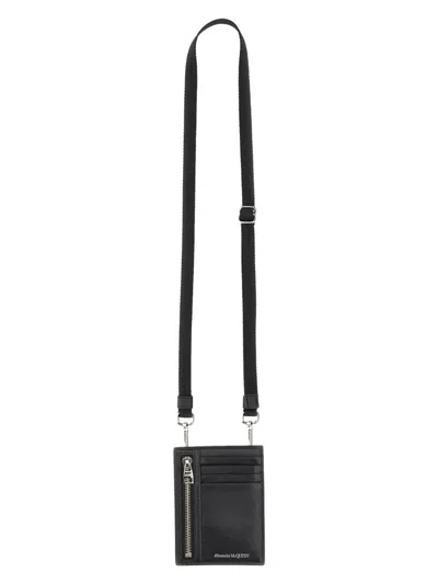 ALEXANDER MCQUEEN MEN'S CARD HOLDER WITH LOGO PRINT