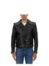 Alexander Mcqueen Men's Combo Biker Jacket In Black