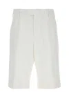 Alexander Mcqueen Men White Cotton Bermuda Shorts