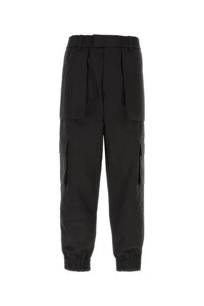 Alexander Mcqueen Men's Cotton Cargo Pants In Black