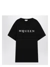 Alexander Mcqueen Logo Print Crewneck T-shirt In Black