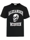 Alexander Mcqueen Men Cotton T-shirt With Logo In Black