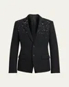 Alexander Mcqueen Men's Crystal Barathea Sport Coat In Black