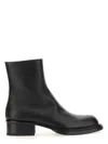 Alexander Mcqueen Cuban Stack Boot With 4.5 Cm Heel In Black
