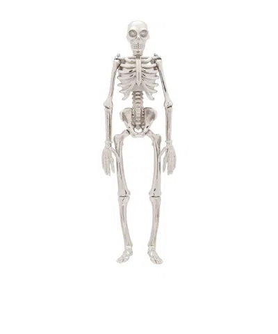 Alexander Mcqueen Men's Dancing Skeleton Pin Brooch In Silver-finish In Neutral