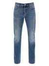 Alexander Mcqueen Straight Leg Jeans With Faux Pocket On The Back. In Blue