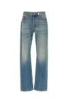 Alexander Mcqueen Blue High Waisted Jeans With Logo Detail On The Loop And Logo Patch On The Rear In In Blue