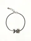 Alexander Mcqueen Chain Link Rose Bracelet With Adjustable Length