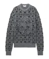 Alexander Mcqueen Men's Distressed Skull Fair Isle Jumper In Grey Melange In Gray