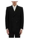 Alexander Mcqueen Double-breasted Tailored Jacket Structured Shoulders In Black