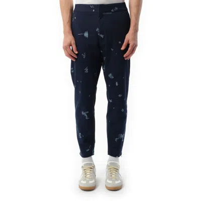 Alexander Mcqueen Men's Emb Sweatpants In Blue