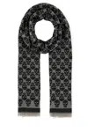 Alexander Mcqueen Wool Blend Embroidered Scarf With Skull Pattern