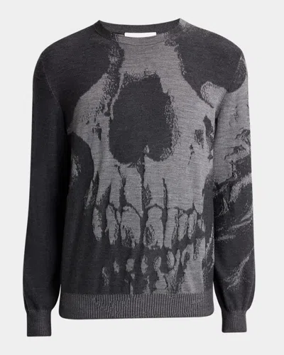ALEXANDER MCQUEEN MEN'S EXPLODED SKULL SWEATER