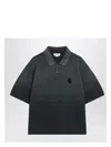 Alexander Mcqueen Alexander Mc Queen Faded Effect Black Polo Shirt In Cotton
