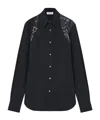 Alexander Mcqueen Feather Print Harness Shirt In Black