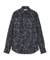 Alexander Mcqueen Feather Print Relaxed Shirt In Black
