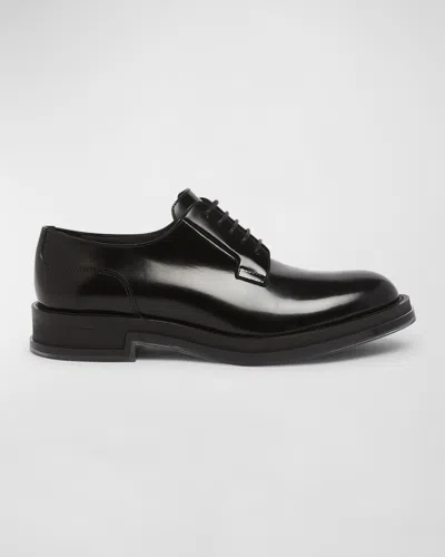 Alexander Mcqueen Men's Float Leather Derby Shoes In Blackmulti