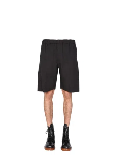 Alexander Mcqueen Men's Gabardine Bermuda Shorts In Black